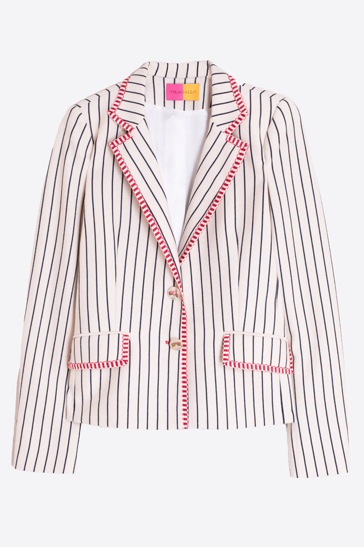 Vilagallo 33233 Navy Stripe Red Trim Blazer