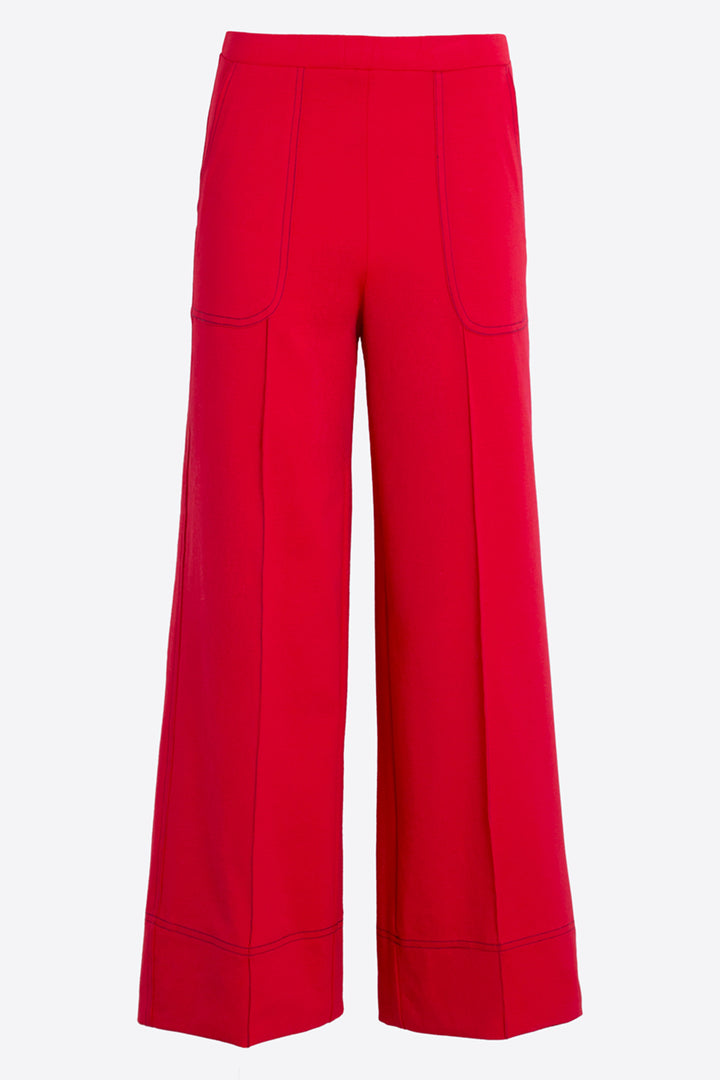 Vilagallo 33274 Red Wide-Leg Front Seam Trousers
