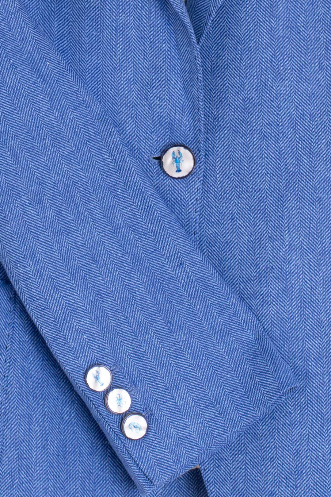 Vilagallo 33293 Light Blue Herringbone Linen Blend Jacket