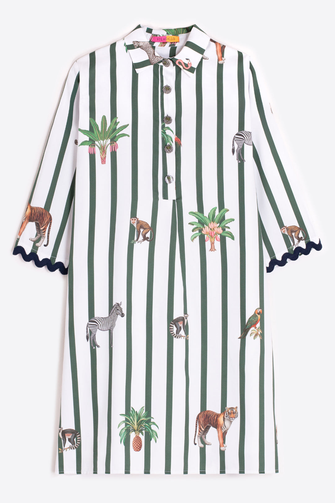 Vilagallo 33301 Green Stripe Shirt Dress