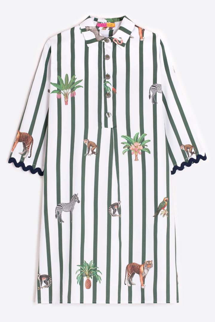 Vilagallo 33301 Green Stripe Shirt Dress