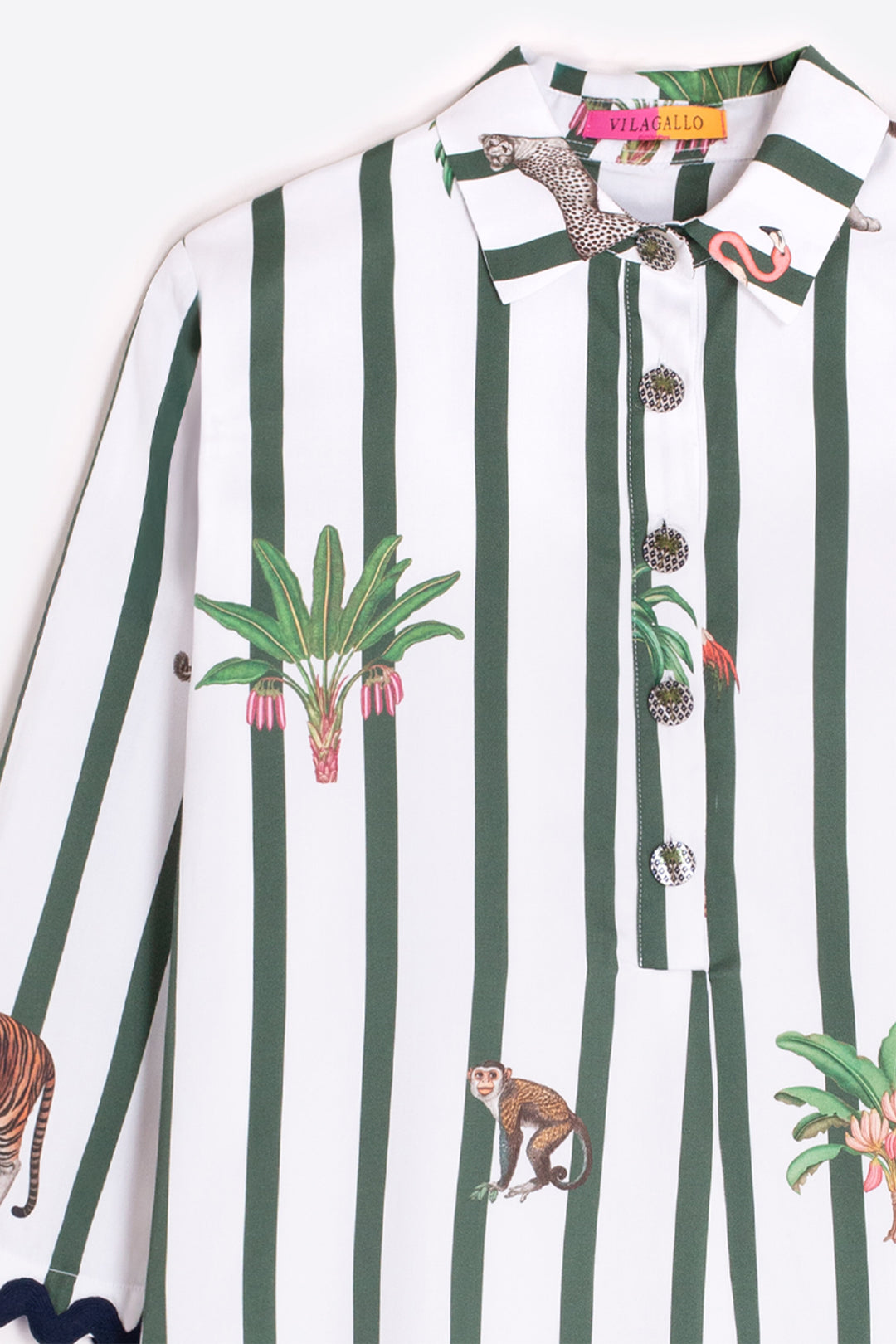Vilagallo 33301 Green Stripe Shirt Dress