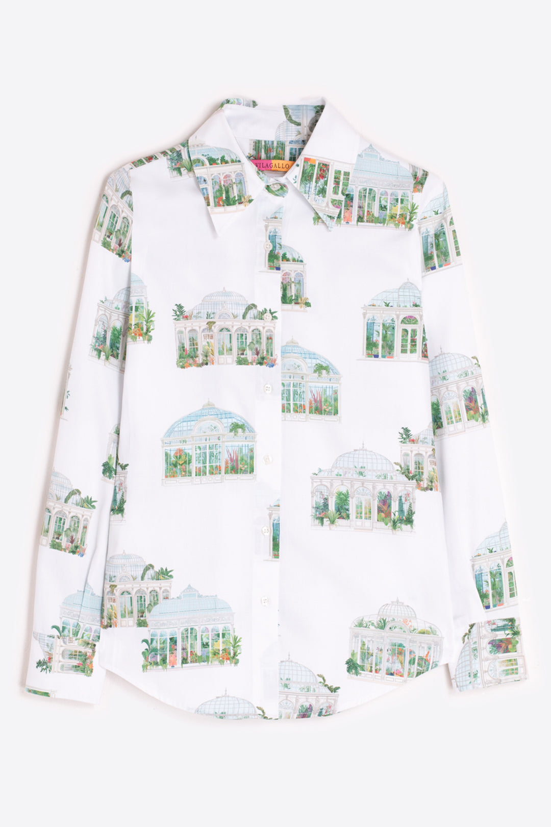 Vilagallo 33309 White Greenhouse Print Shirt
