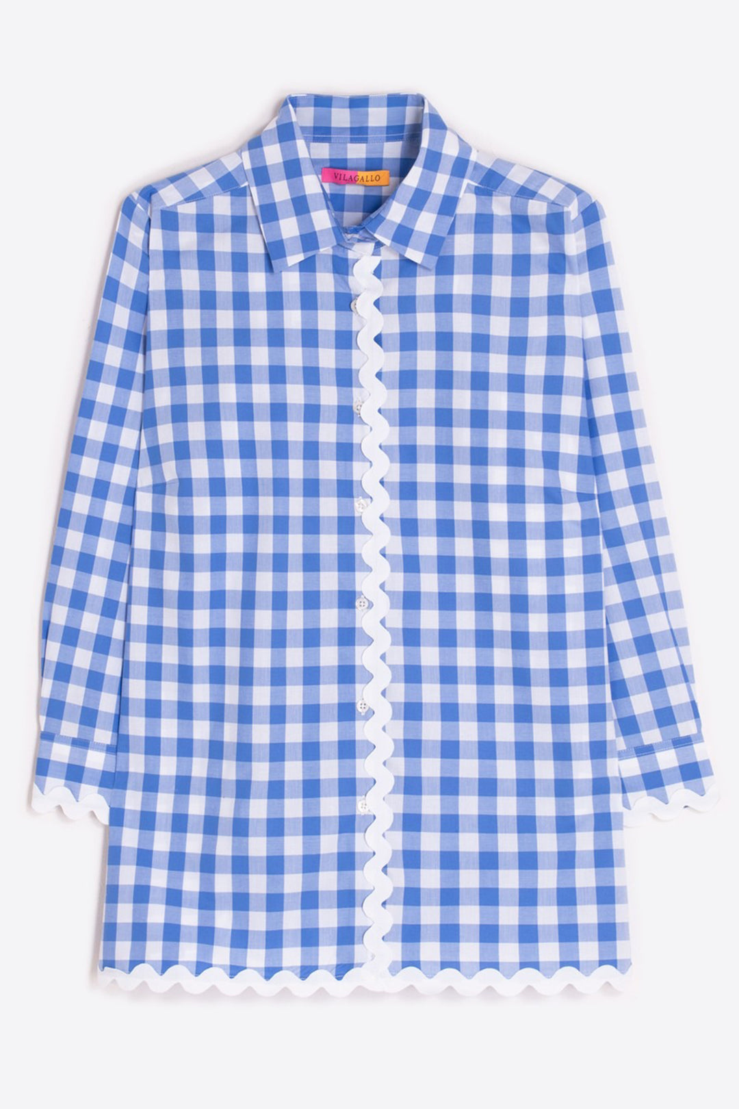 Vilagallo Alicia 33091 Vichy Checked Blue Shirt - Shirley Allum Boutique