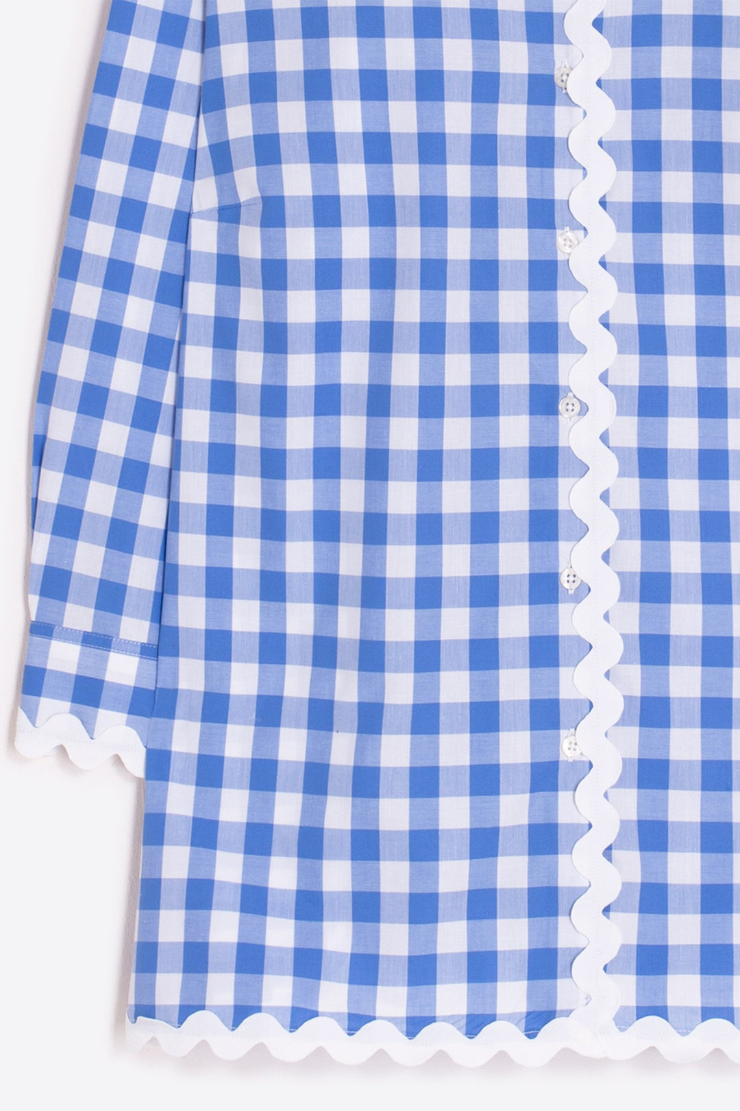 Vilagallo Alicia 33091 Vichy Checked Blue Shirt - Shirley Allum Boutique