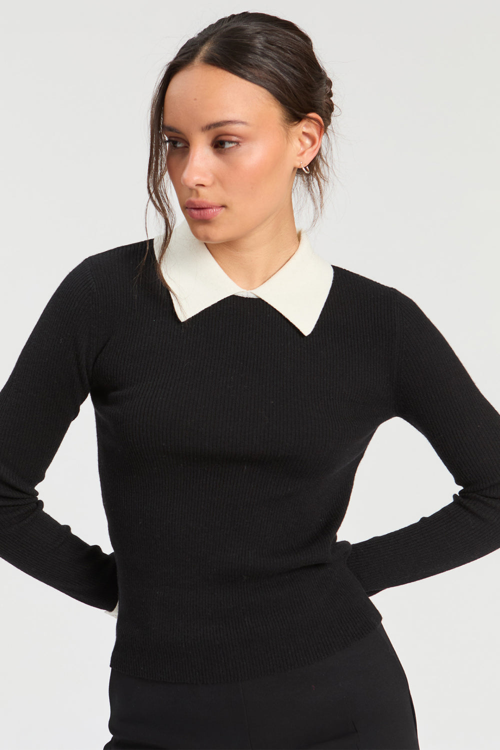 Vilagallo Black & Ecru Jumper at Shirley Allum
