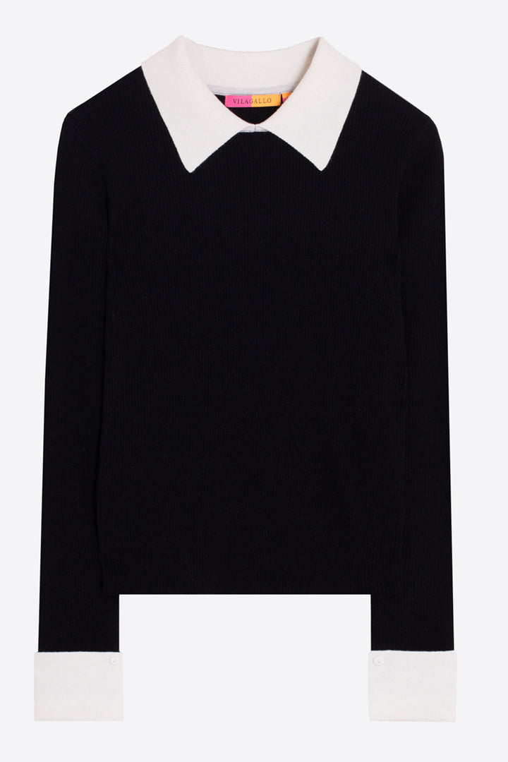 Vilagallo Black &amp; Ecru Jumper at Shirley Allum