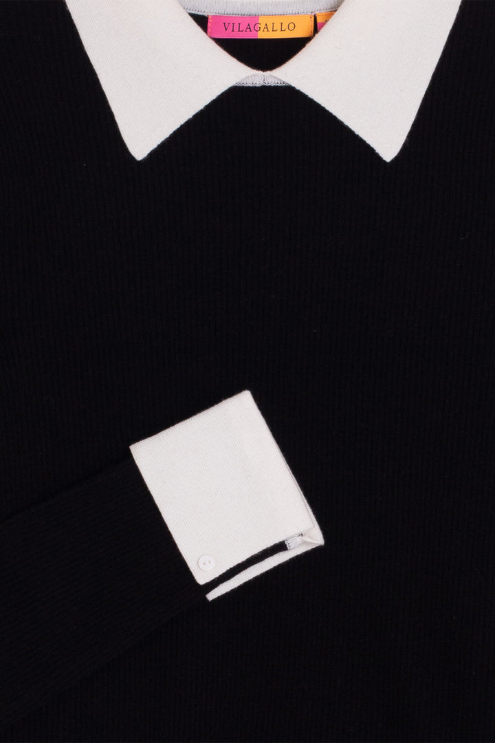 Vilagallo Black &amp; Ecru Jumper at Shirley Allum