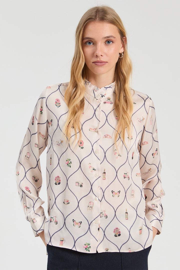 Vilagallo Braserie Print Blouse at Shirley Allum