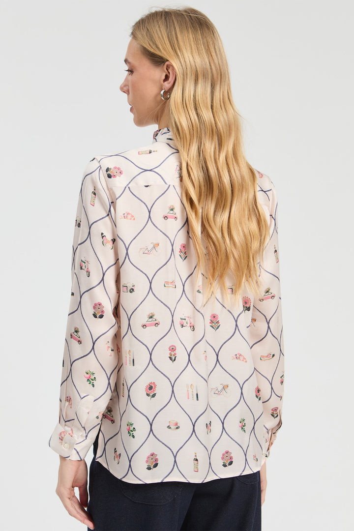 Vilagallo Braserie Print Blouse at Shirley Allum