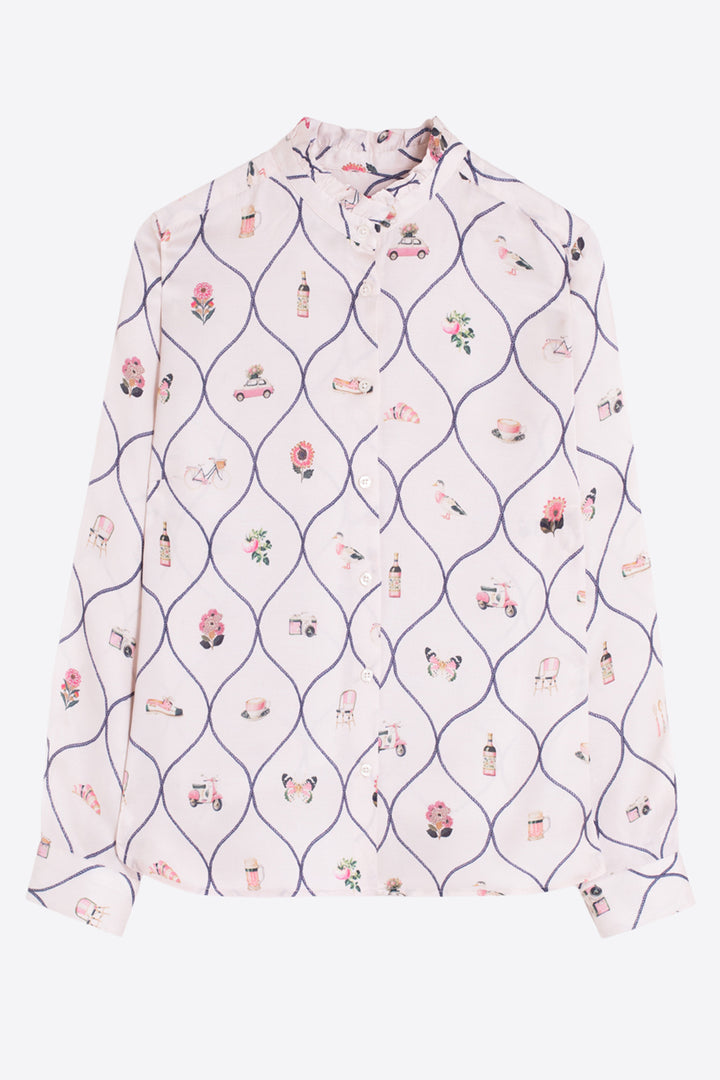Vilagallo Braserie Print Blouse at Shirley Allum