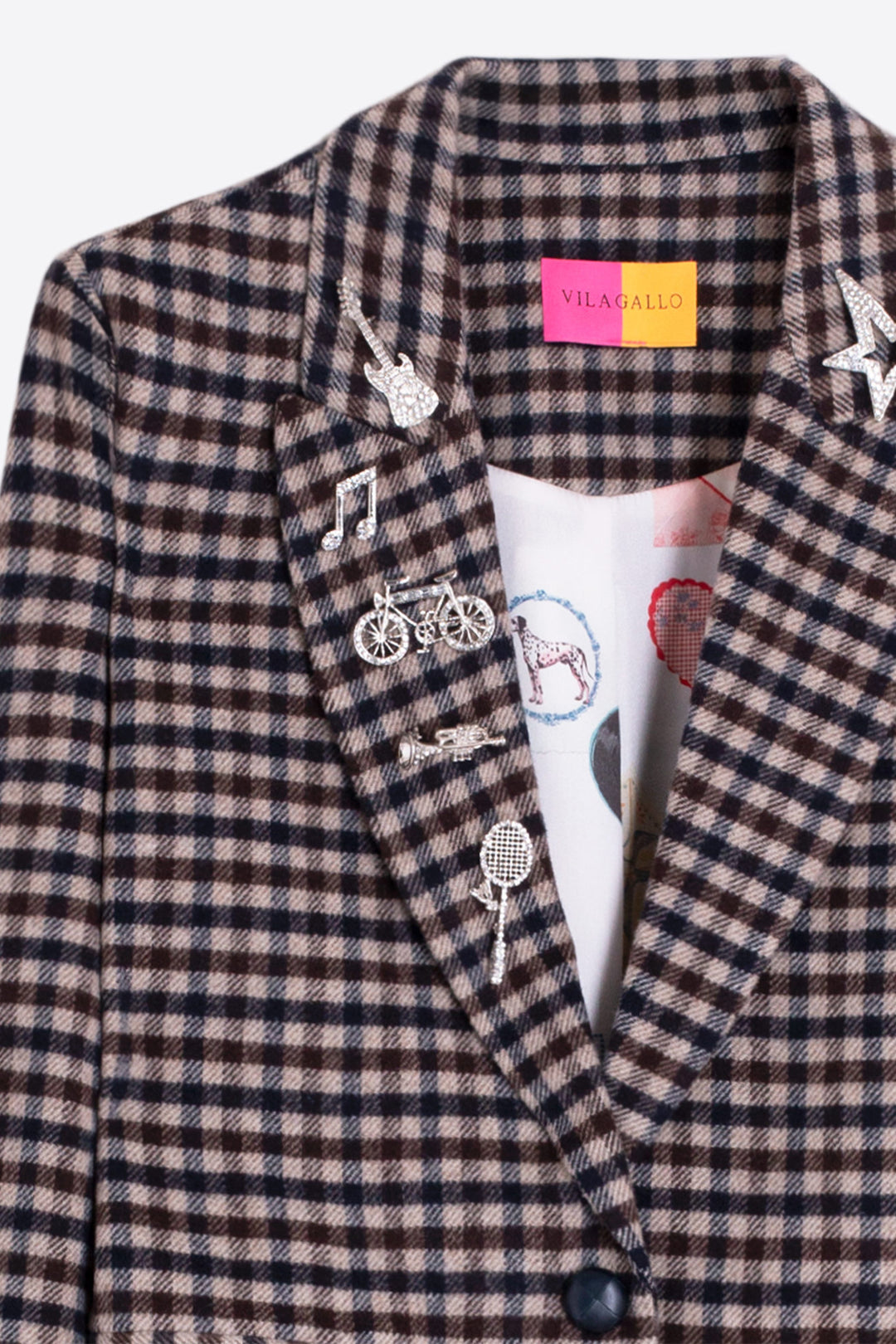Vilagallo Checked Fringe Coat at Shirley Allum