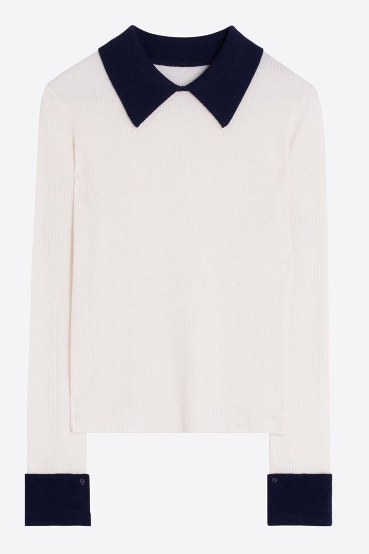 Vilagallo Ecru &amp; Navy Jumper at Shirley Allum