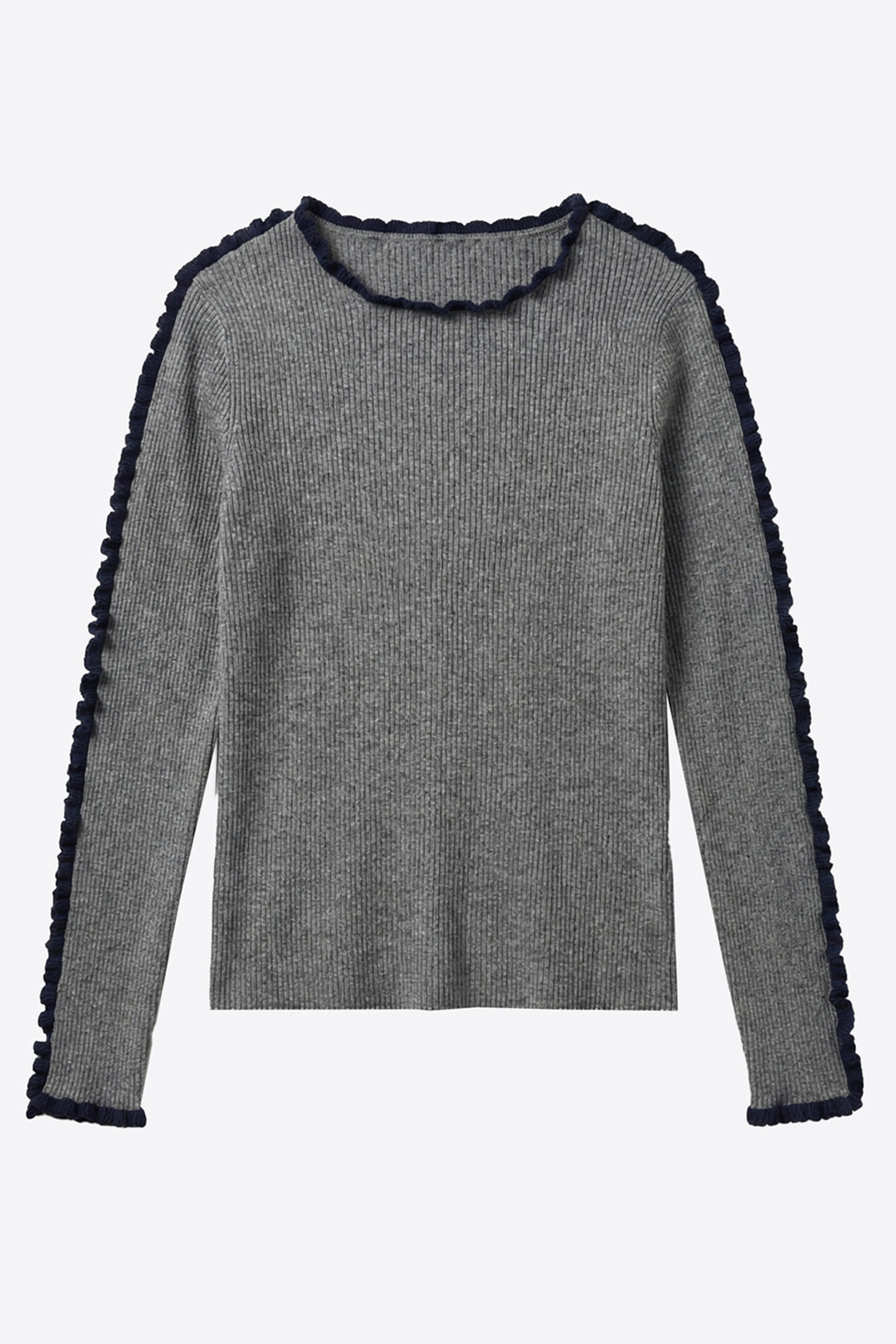 Vilagallo Grey Melange &amp; Navy Jumper at Shirley Allum
