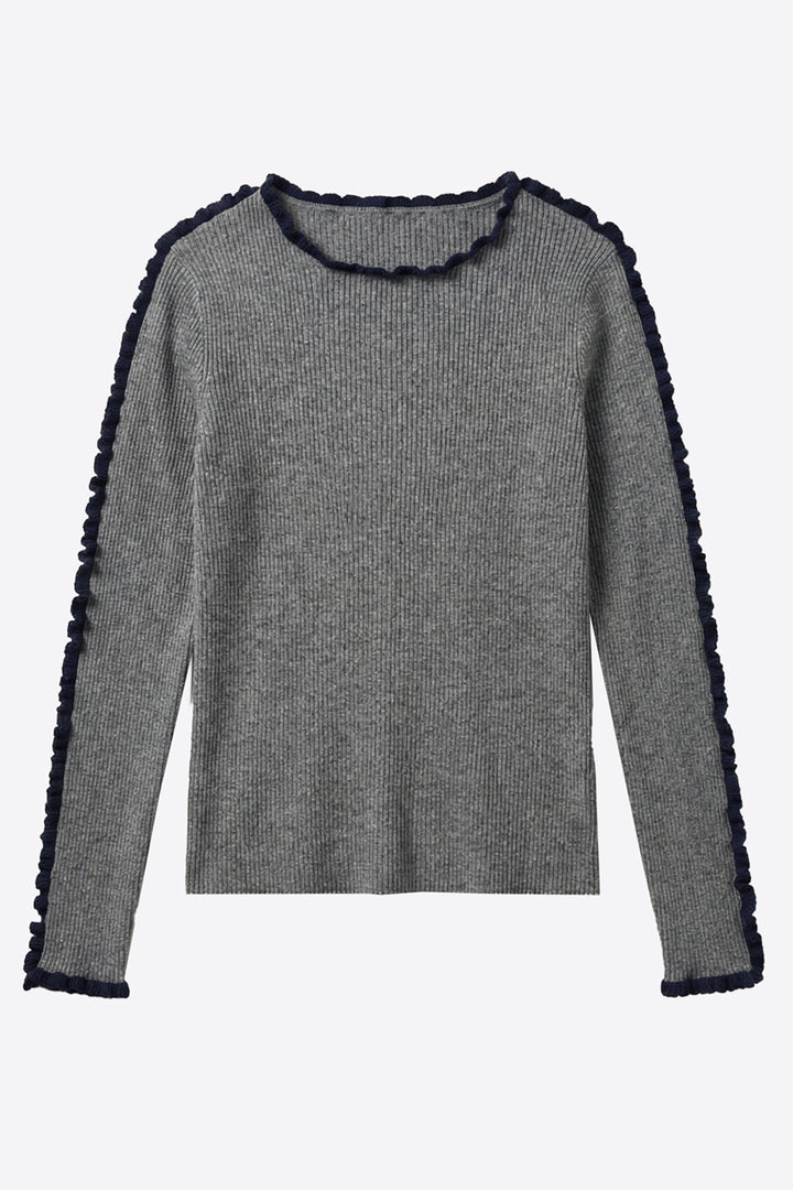Vilagallo Grey Melange &amp; Navy Jumper at Shirley Allum