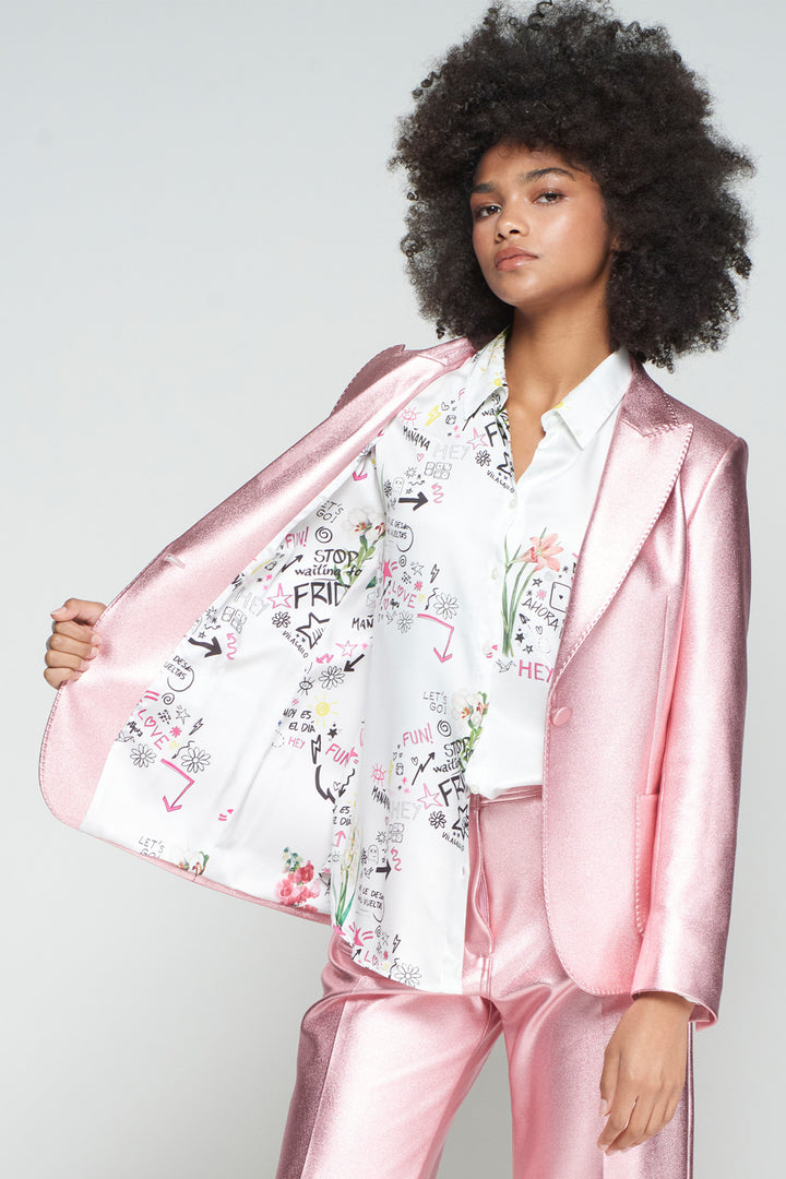 Vilagallo Hillary 32645 Pink Metallic Stretch Jacket