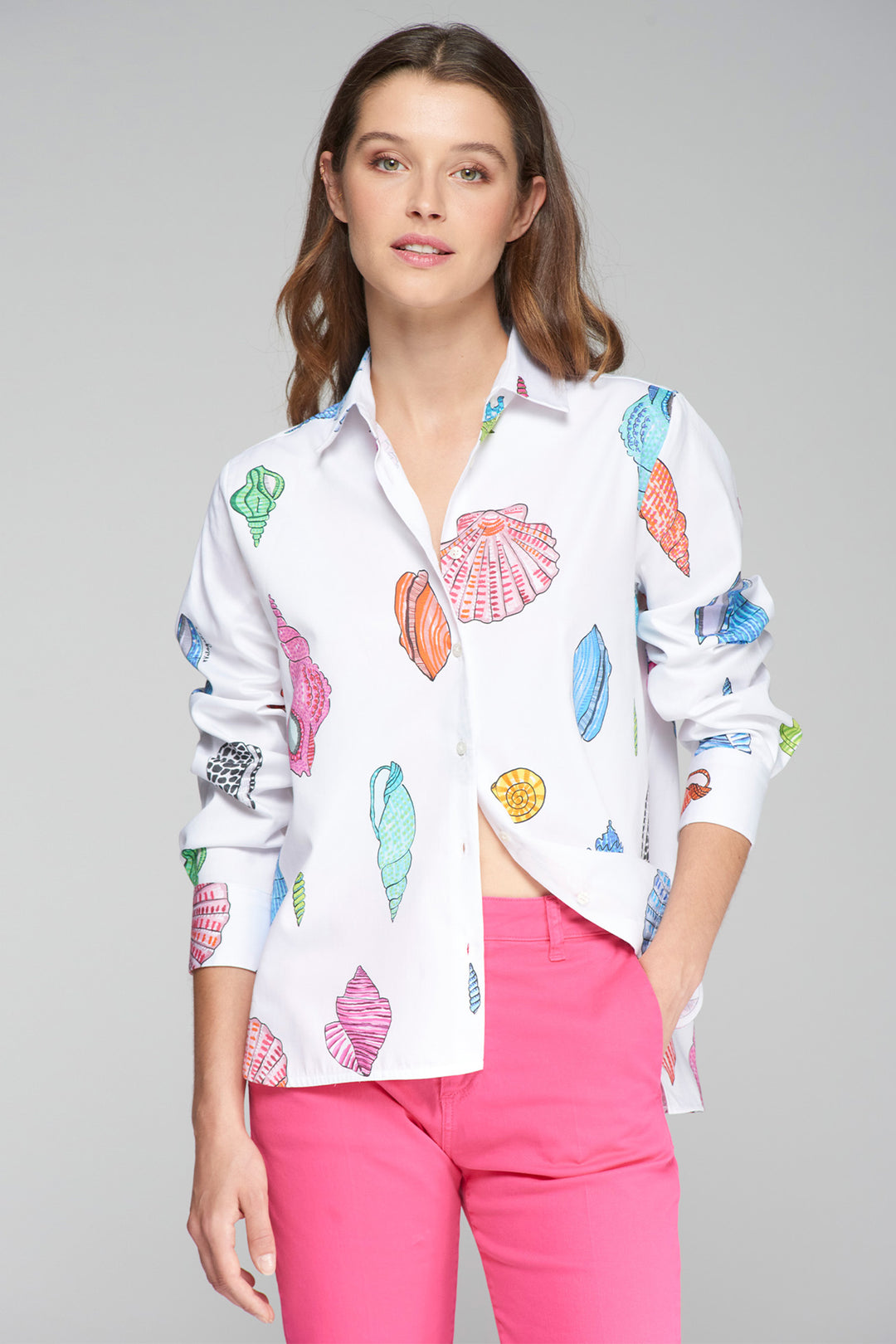 Vilagallo Isa 32280 Marine Motif Print Shirt - Shirley Allum Boutique