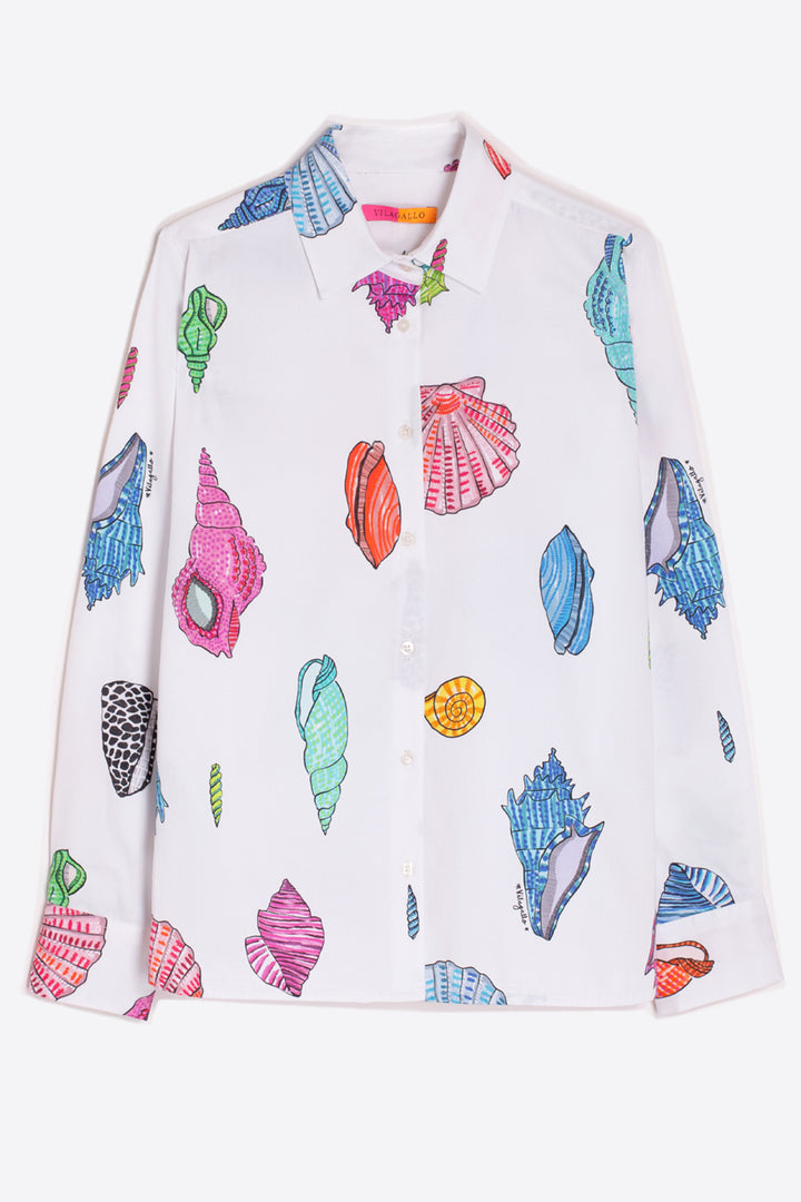 Vilagallo Isa 32280 Marine Motif Print Shirt - Shirley Allum Boutique