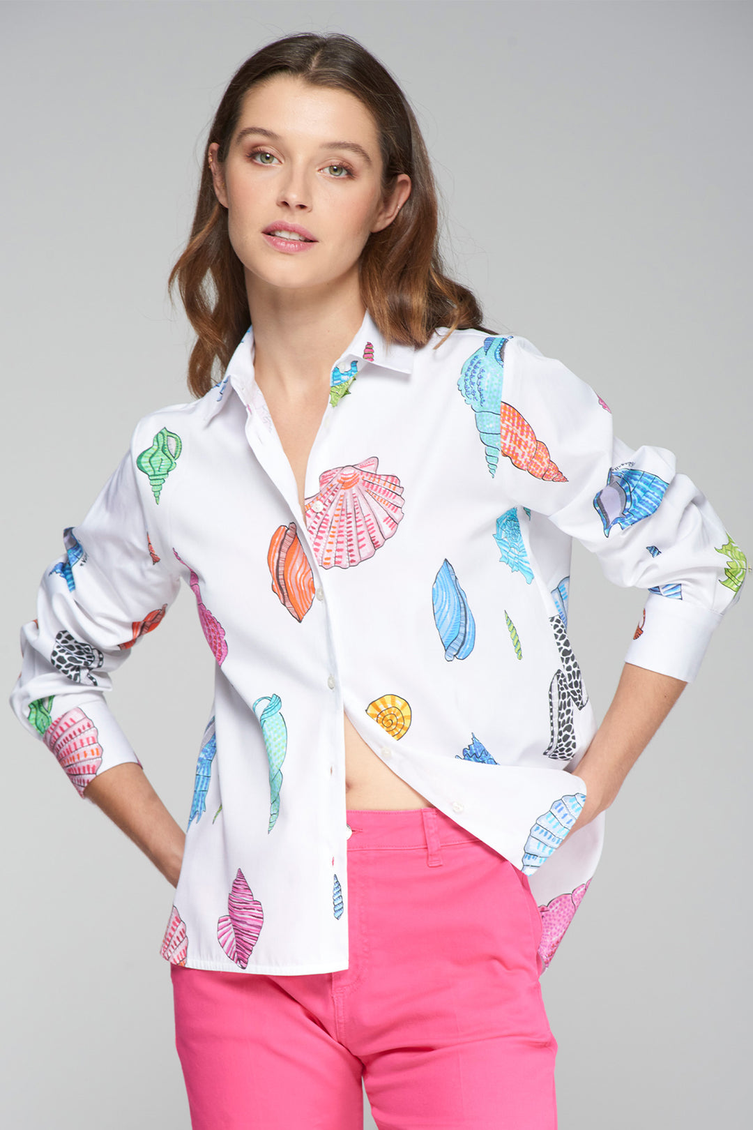 Vilagallo Isa 32280 Marine Motif Print Shirt - Shirley Allum Boutique