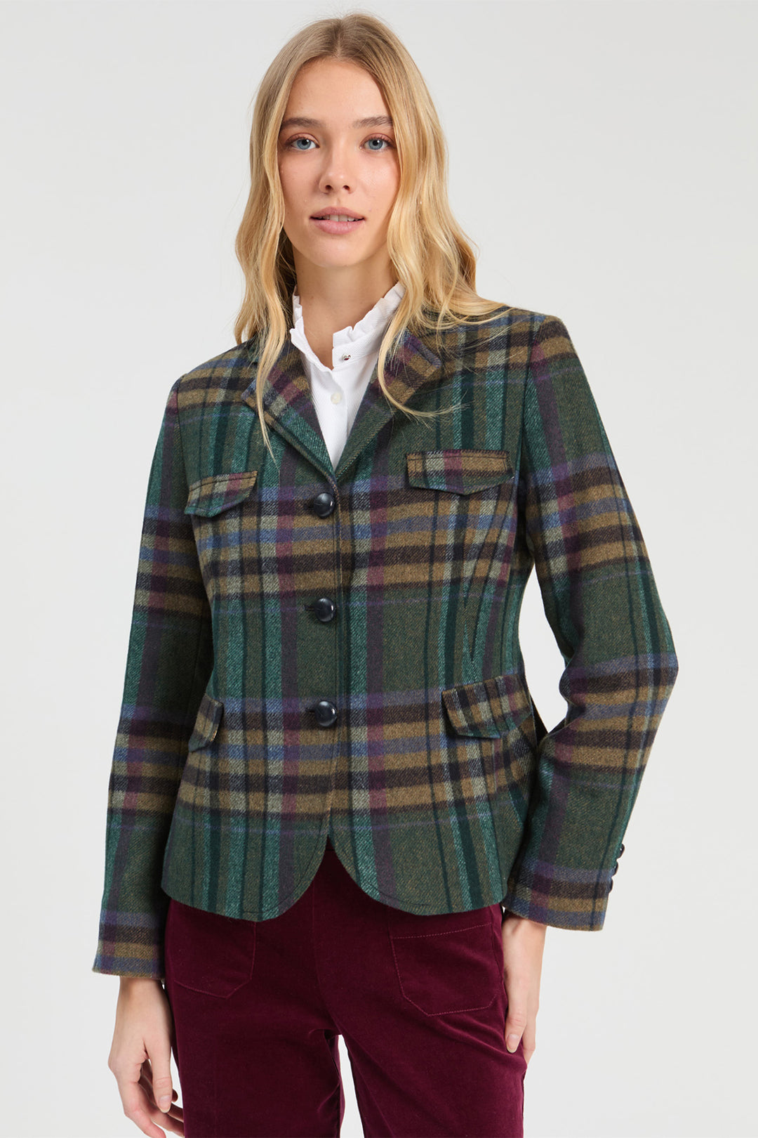 Vilagallo Italian Check Jacket at Shirley Allum