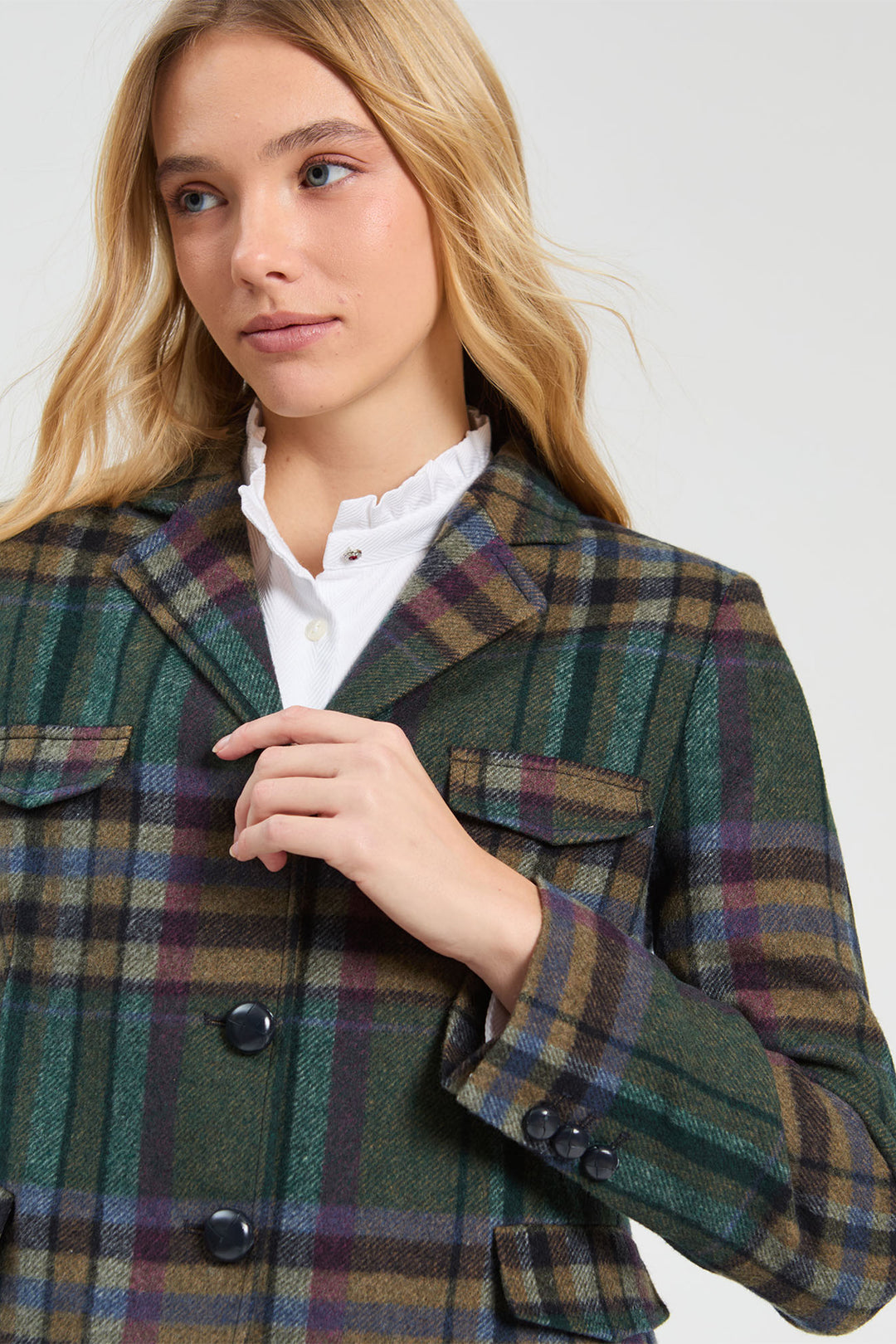 Vilagallo Italian Check Jacket at Shirley Allum