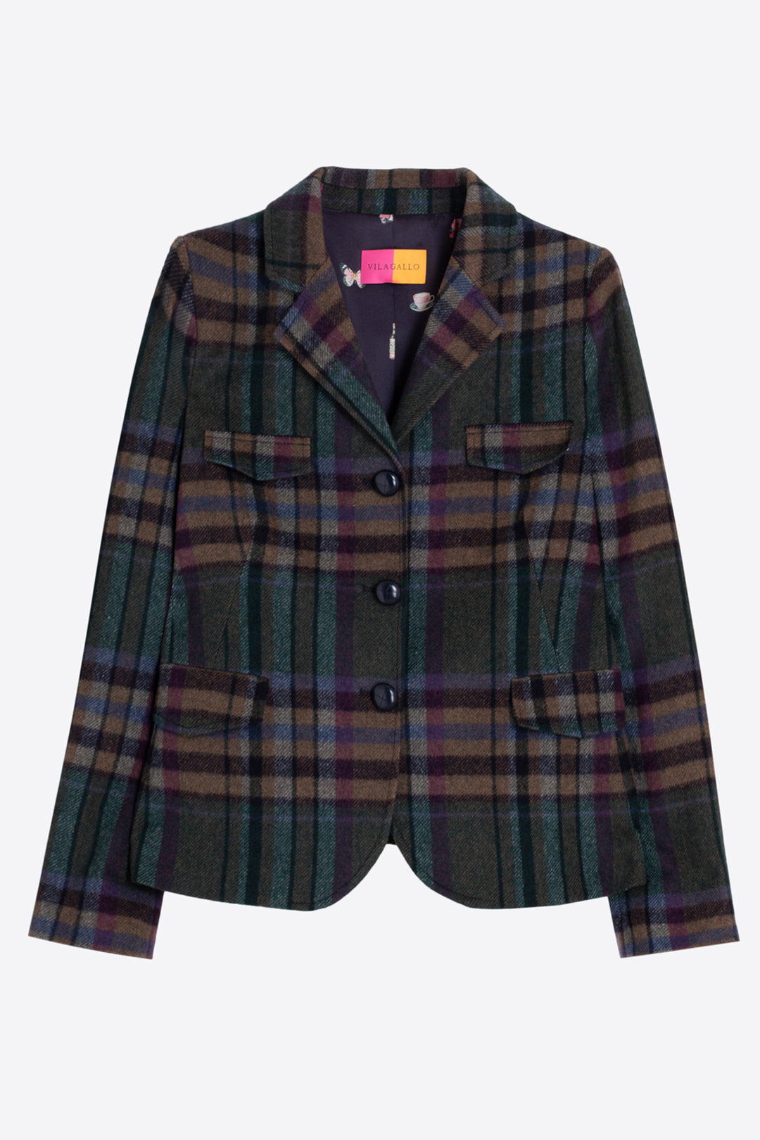 Vilagallo Italian Check Jacket at Shirley Allum