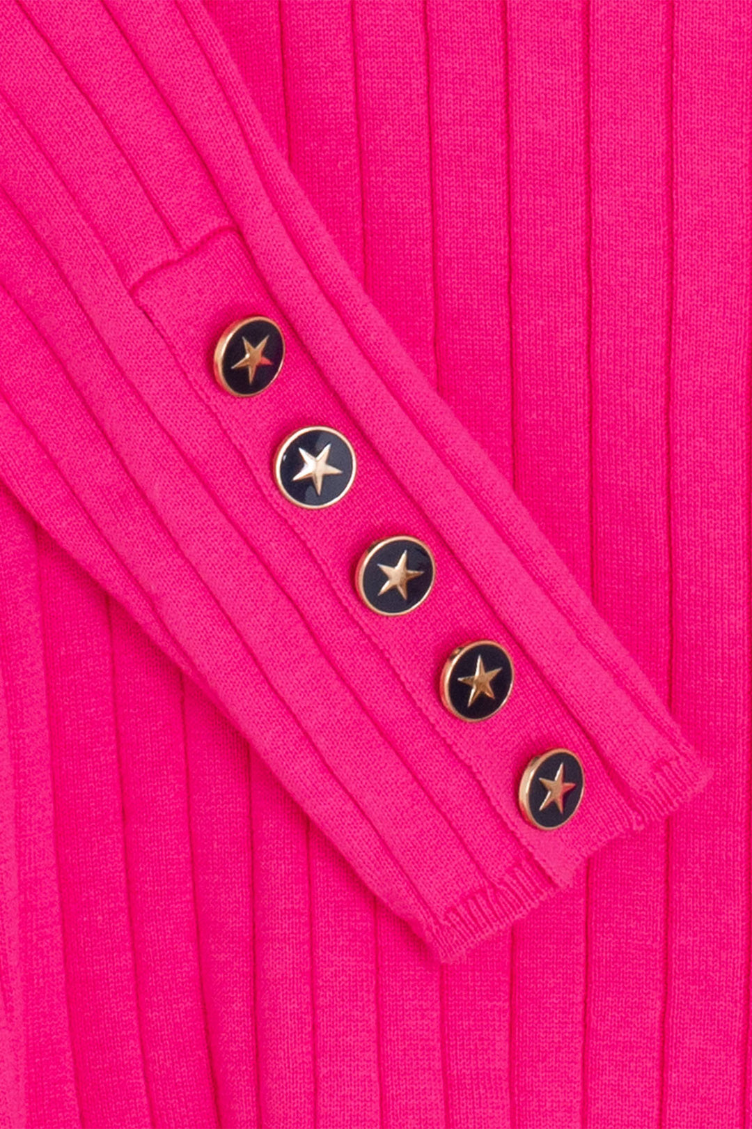 Vilagallo Jumper V-Neck Button Cuff Pink 31964 - Shirley Allum Boutique