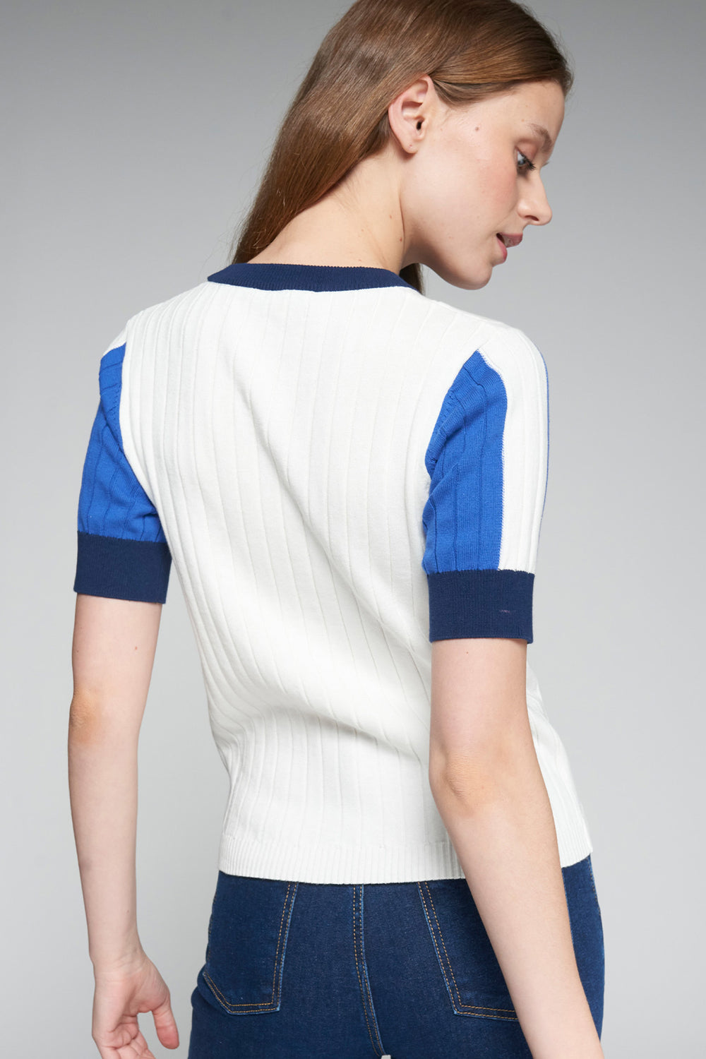 Vilagallo Maia 32125 Cream Ribbed Knit Jumper - Shirley Allum Boutique