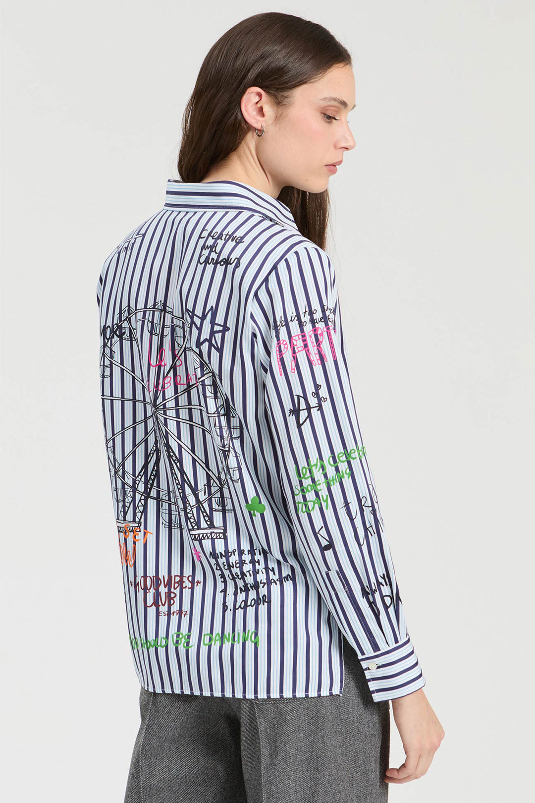 Vilagallo Noria Rayas Print Blouse at Shirley Allum
