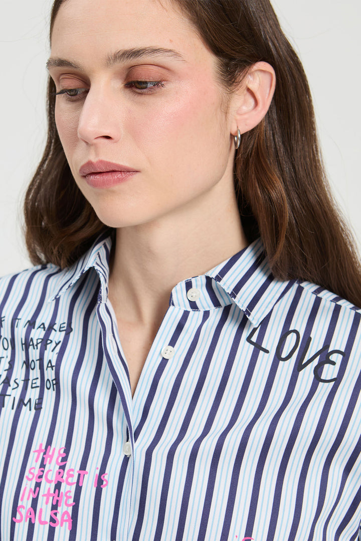 Vilagallo Noria Rayas Print Blouse at Shirley Allum
