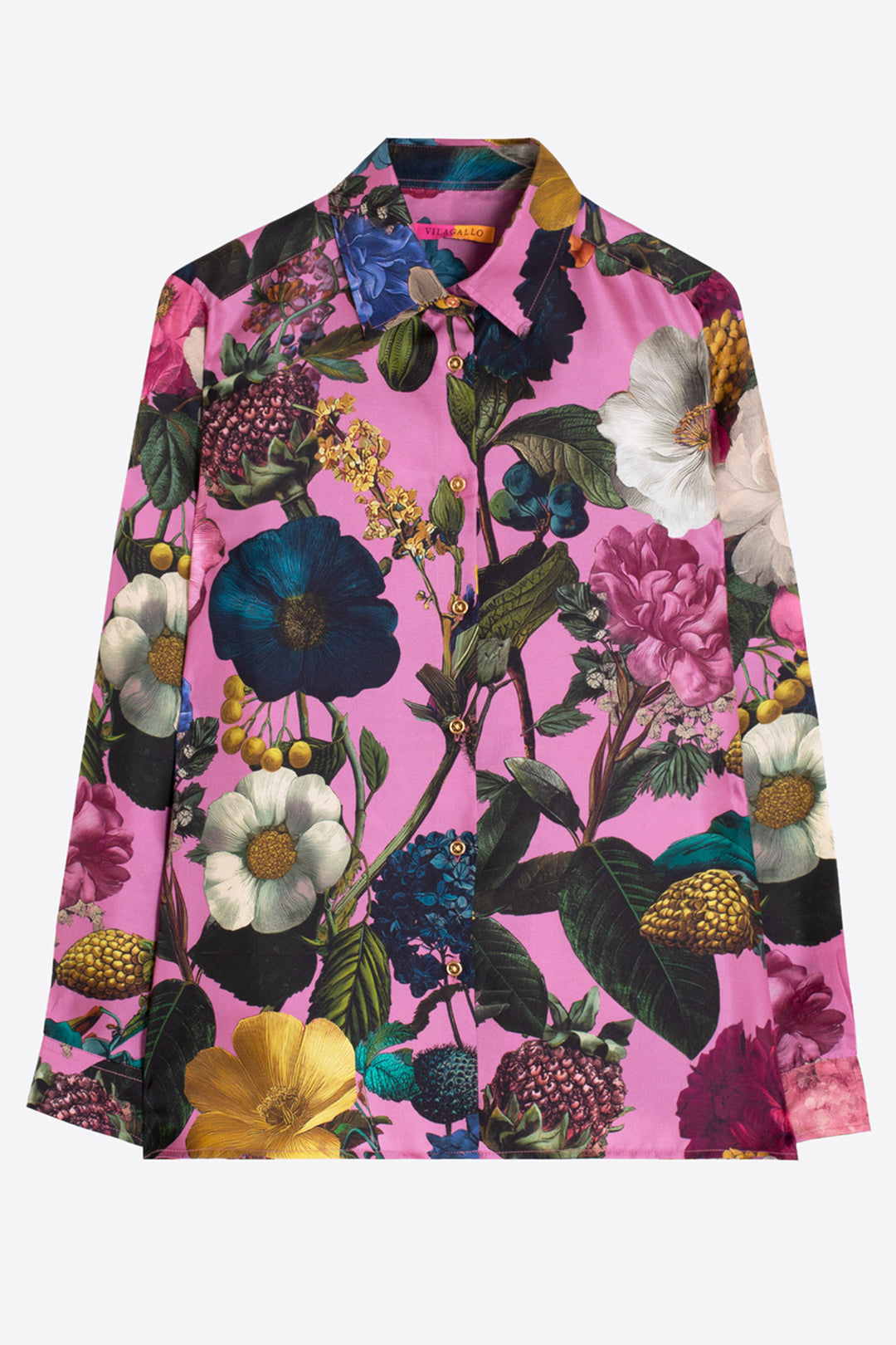 Vilagallo Pink Floral Silk Blouse at Shirley Allum