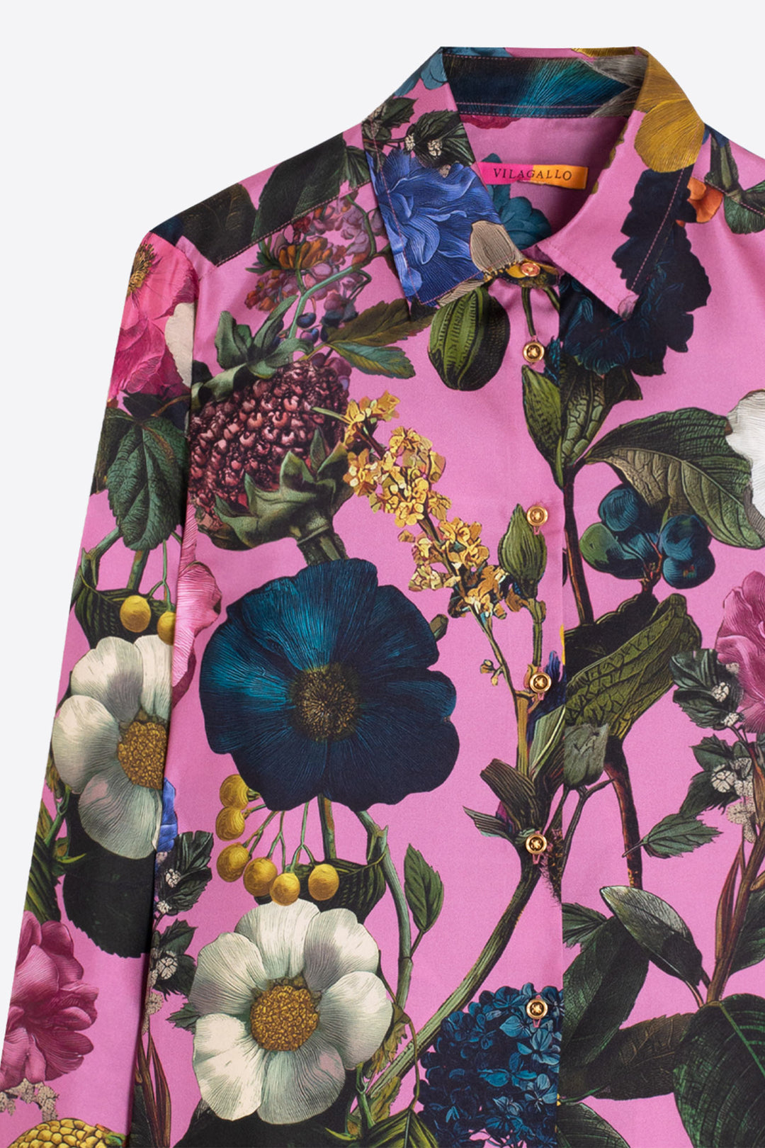 Vilagallo Pink Floral Silk Blouse at Shirley Allum
