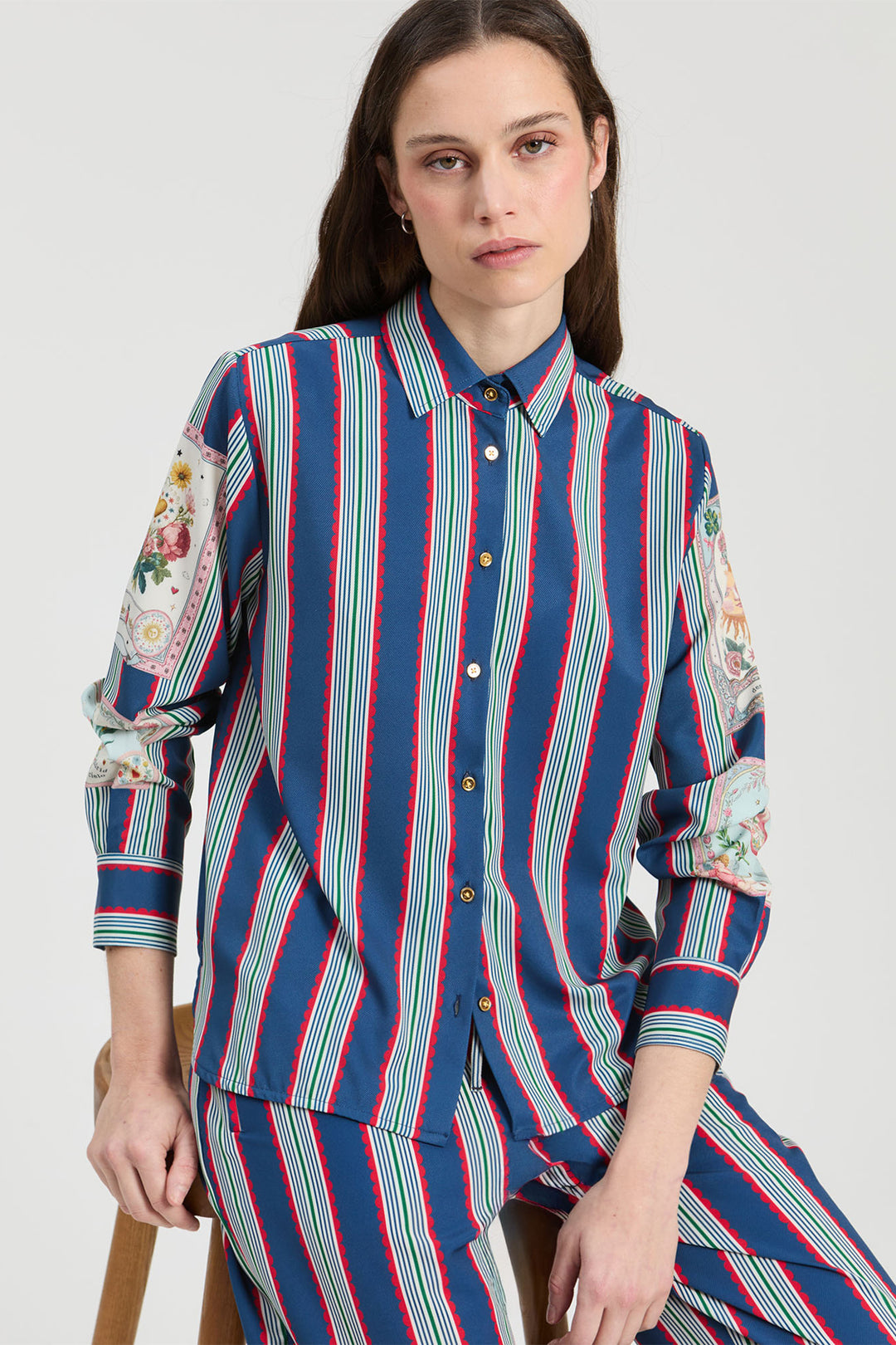 Vilagallo Rayas Madrid Print Blouse at Shirley Allum