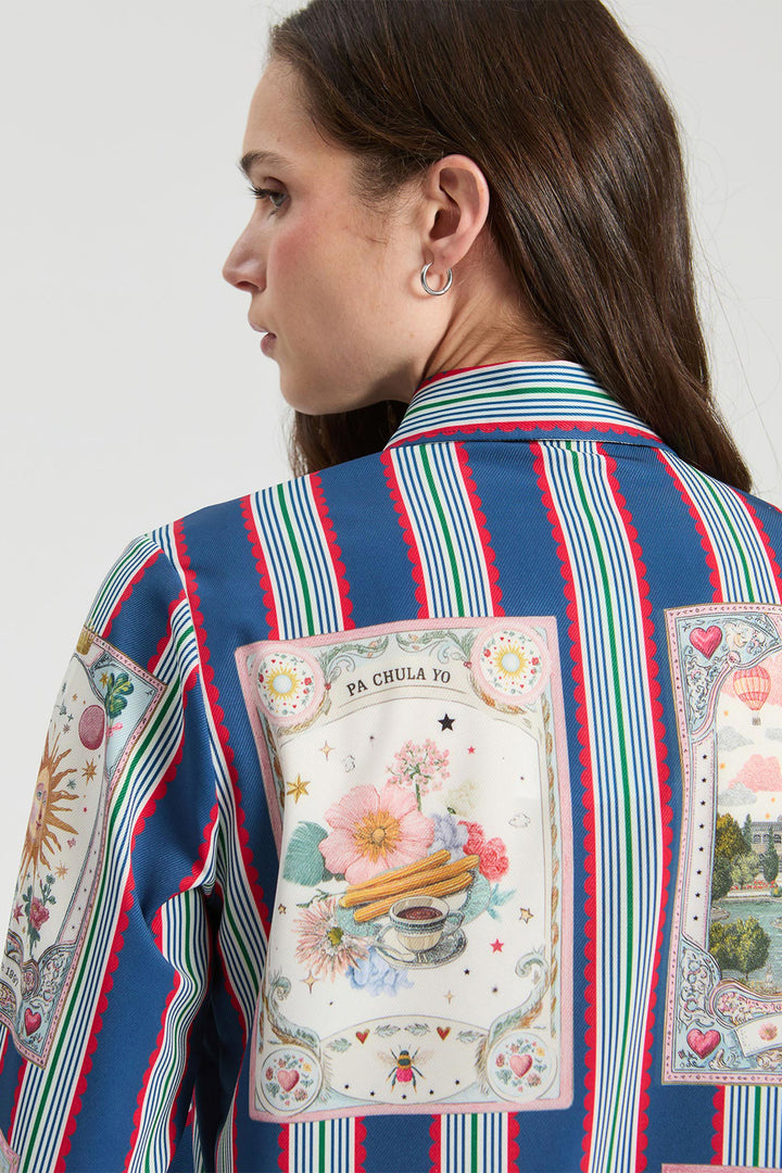 Vilagallo Rayas Madrid Print Blouse at Shirley Allum