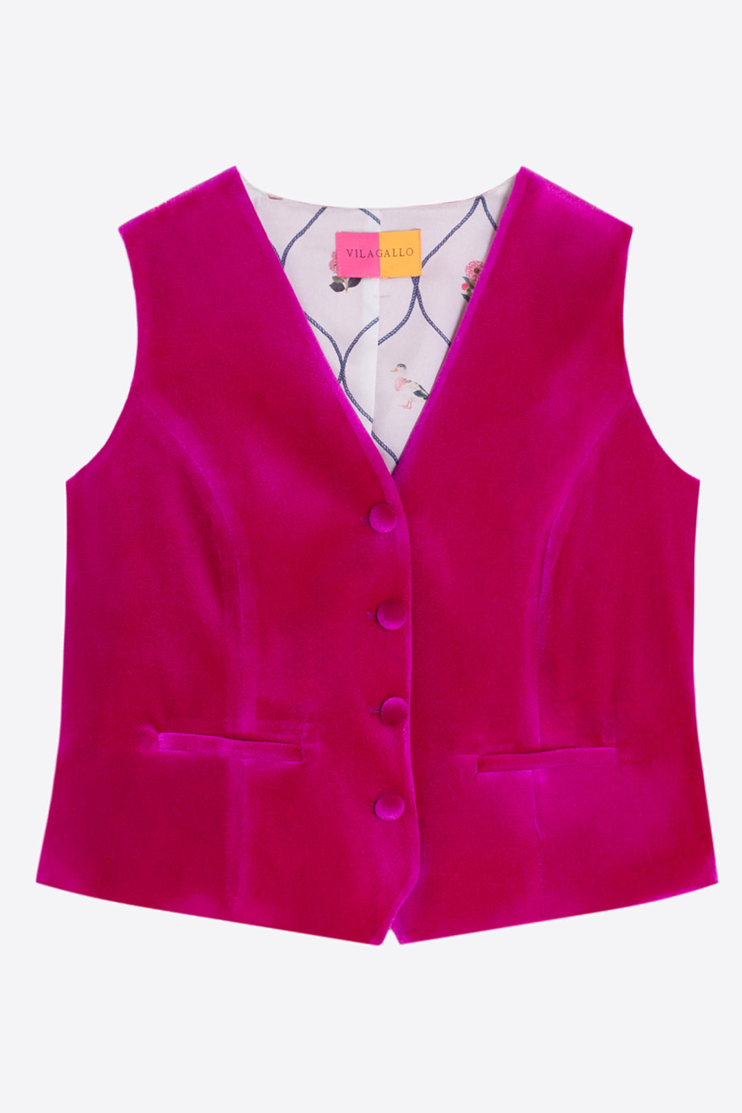 Vilagallo Rose Velvet Waistcoat at Shirley Allum