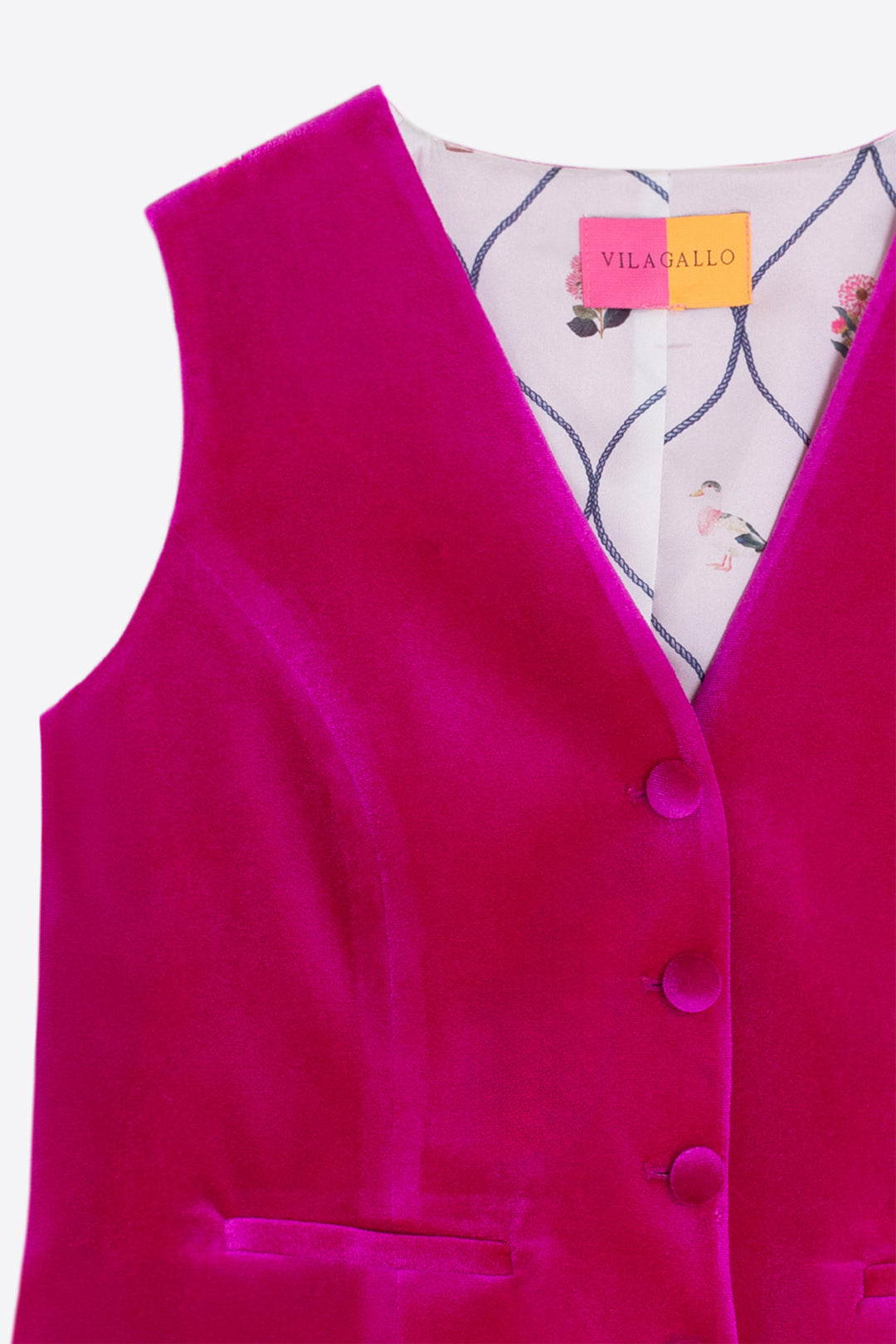 Vilagallo Rose Velvet Waistcoat at Shirley Allum