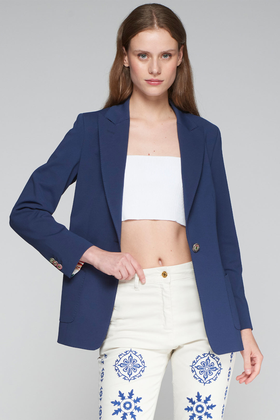 Vilagallo Tania 32184 Roma Knit Navy Blue Jacket - Shirley Allum Boutique