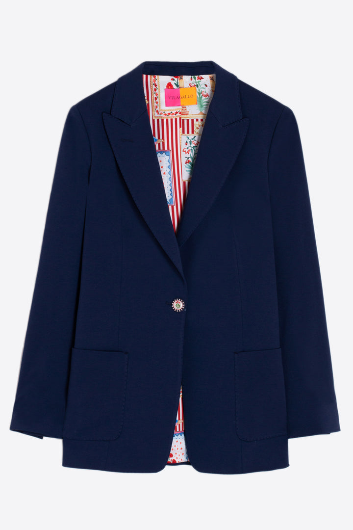 Vilagallo Tania 32184 Roma Knit Navy Blue Jacket - Shirley Allum Boutique