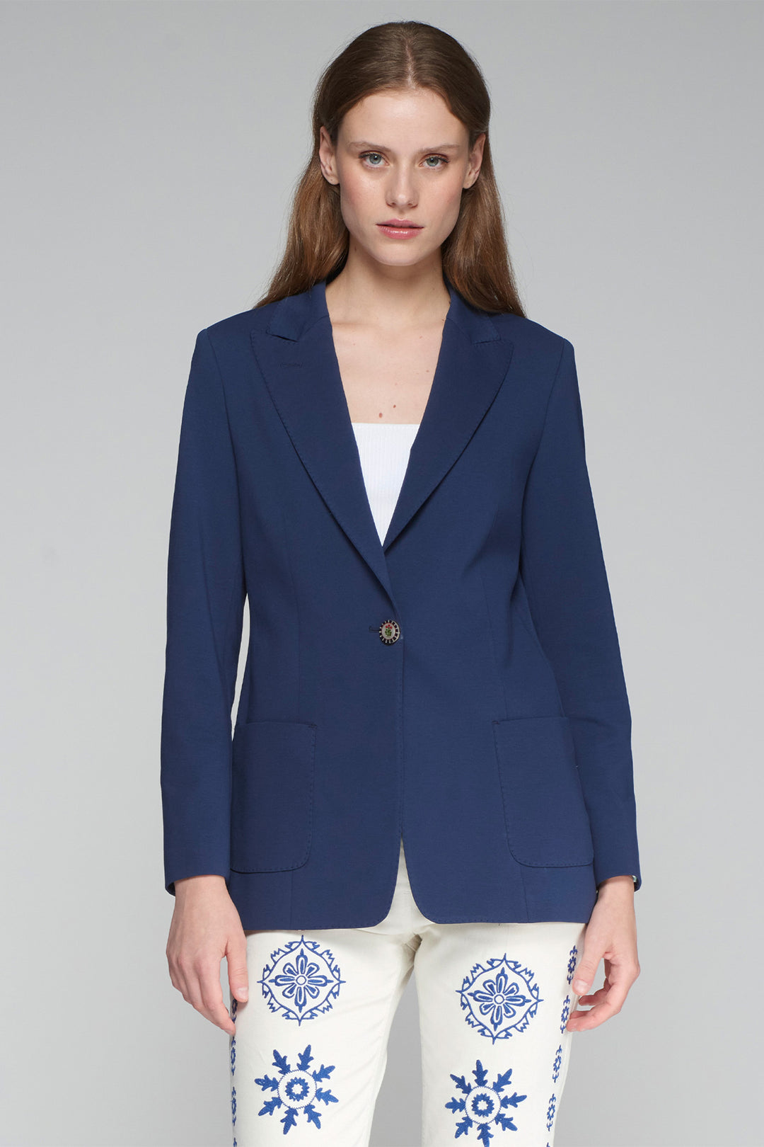 Vilagallo Tania 32184 Roma Knit Navy Blue Jacket - Shirley Allum Boutique