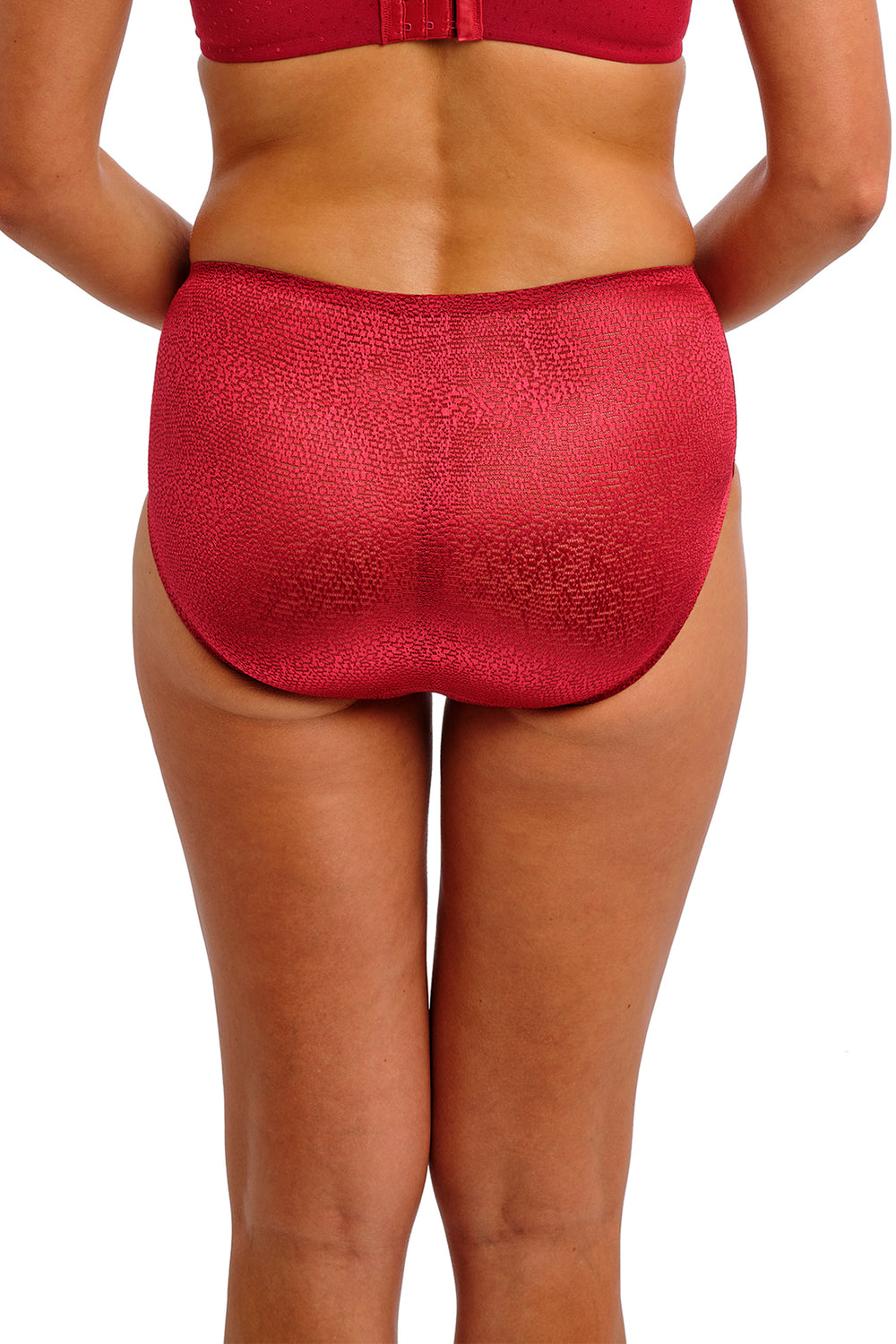Red textured underwear on a white background