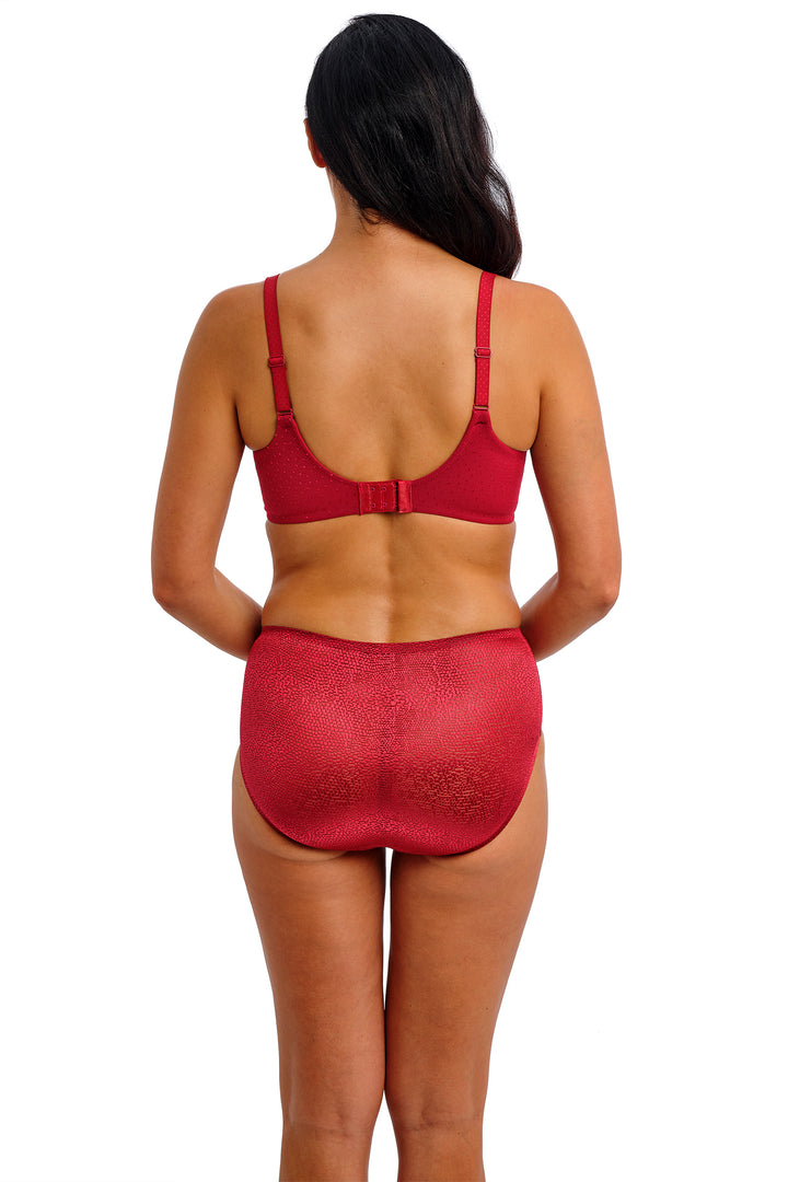 Red lingerie set on a white background