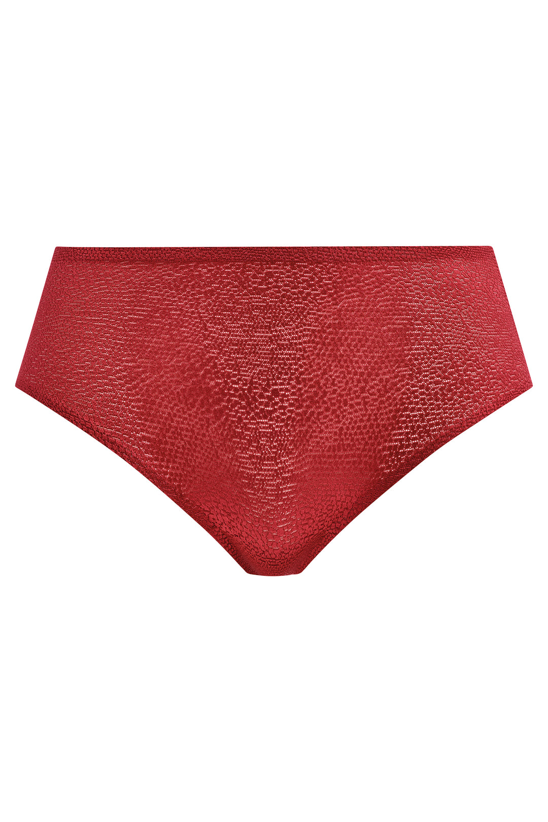 Red textured fabric triangle on a white background