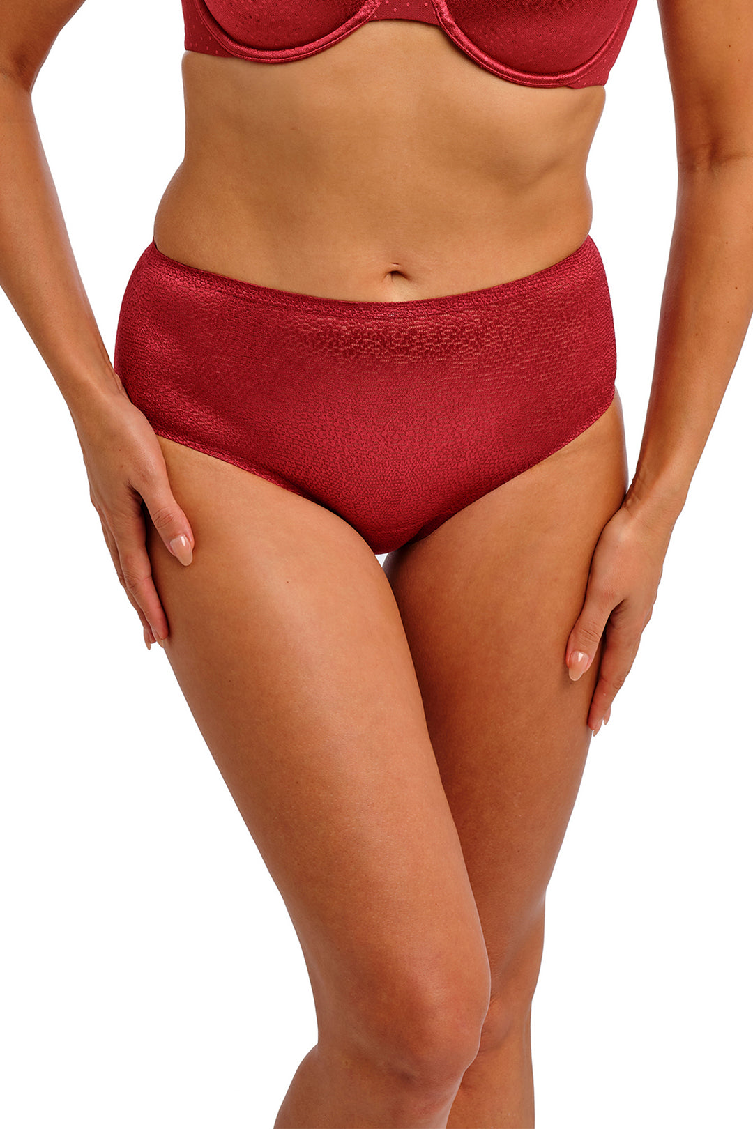 Red bikini set on a white background