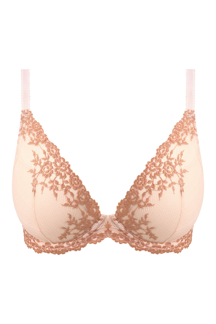 Wacoal Embrace Lace WA853291 688 Angel Wing Rose Dust Plunge Underwire Bra