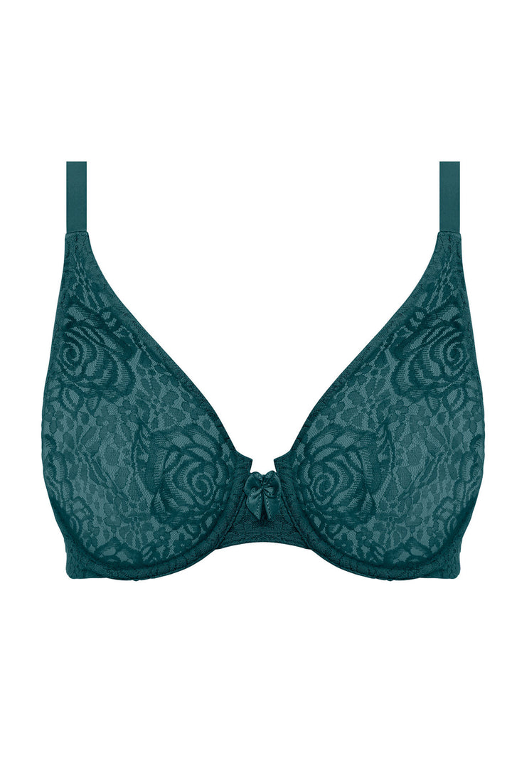 Wacoal WA851205 305 Teal Dark Sea Halo Lace Under Wired Moulded Bra - Shirley Allum Boutique - Shirley Allum Boutique