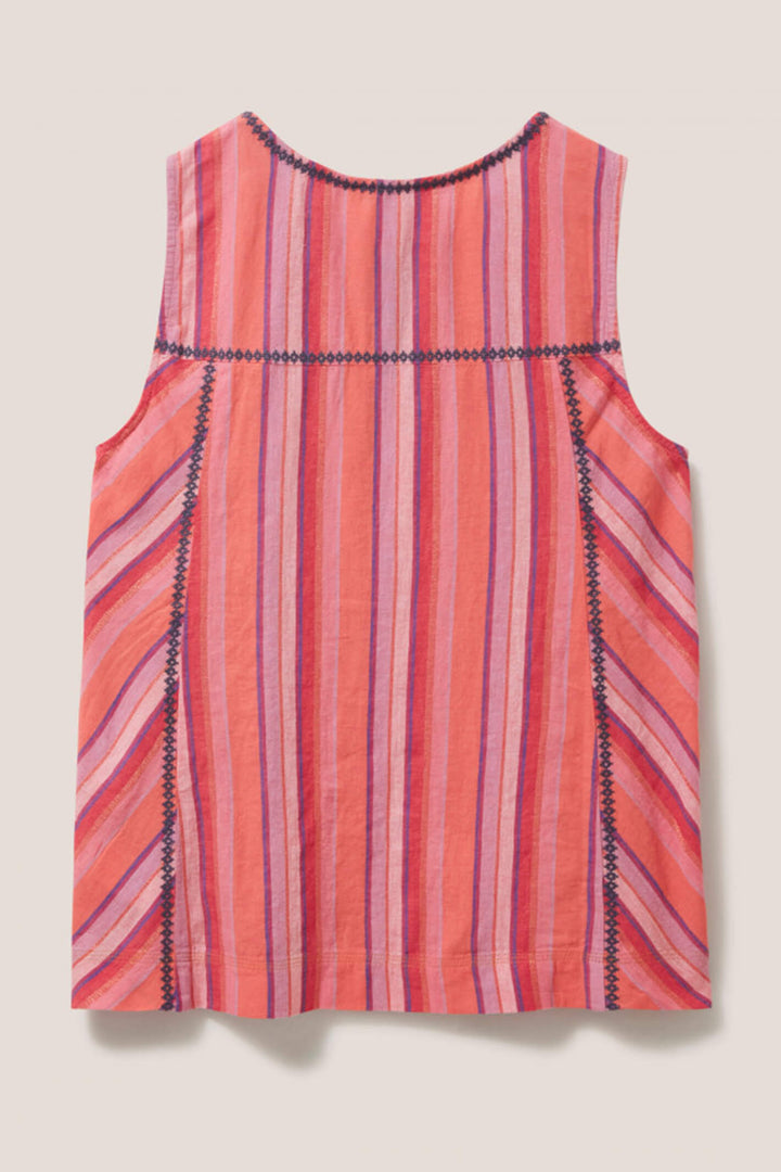 White Stuff 438692 Lisbet Pink Stripe Sleeveless Top - Shirley Allum Boutique