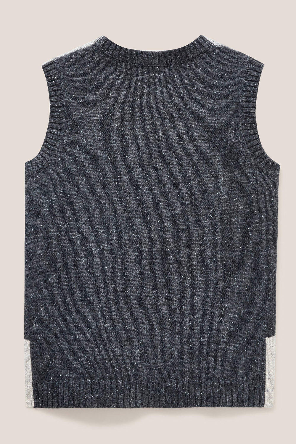 White Stuff 439264 Grey Colourblock Cableknit Tanktop Coverup - Shirley Allum Boutique