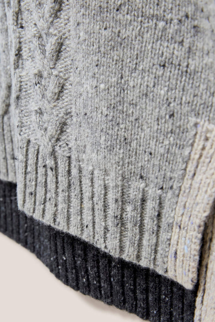 White Stuff 439264 Grey Colourblock Cableknit Tanktop Coverup - Shirley Allum Boutique