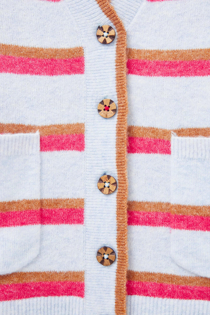 White Stuff 439270 Blue Striped Jamie Cardigan - Shirley Allum Boutique