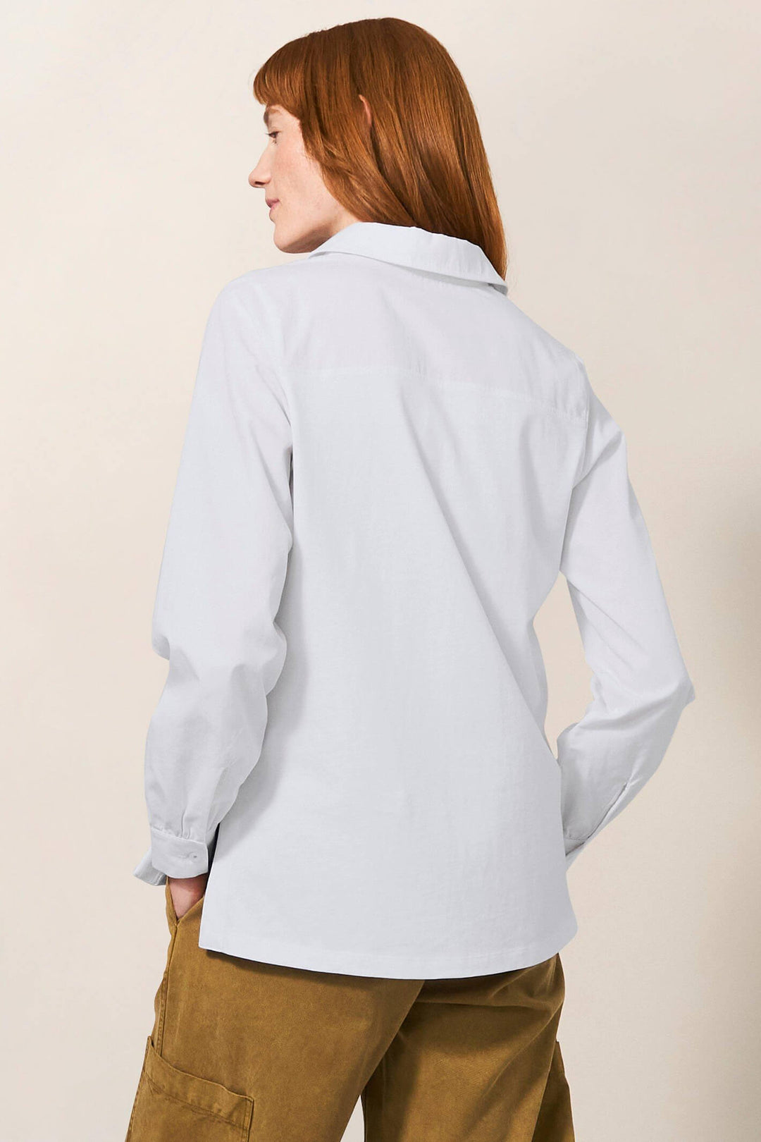 White Stuff 439569 Fran Brilliant White Split Neck Top - Shirley Allum Boutique